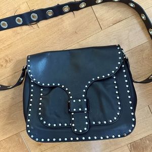 Used Black studded Rebecca Minkoff crossbody purse